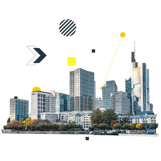 Hochhäuser im Frankfurter Bankenviertel als Symbol für Bankensektor